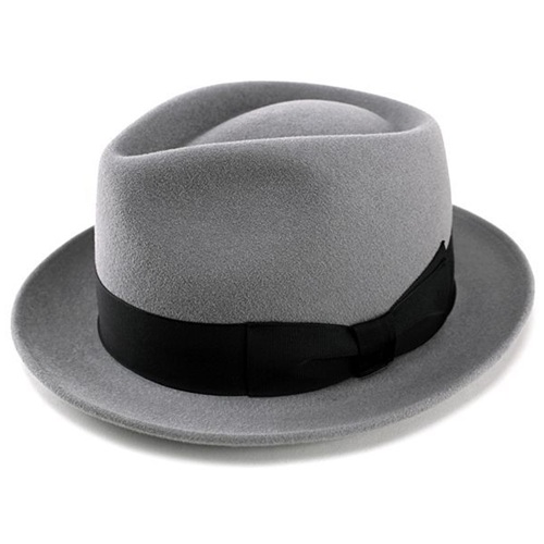 帽子　メンズ 高級フェルトハット 兎毛 帽子 中折れハット ウール 帽体 レディース 帽子 ハット シルバーグレー FUJI HAT フジハット