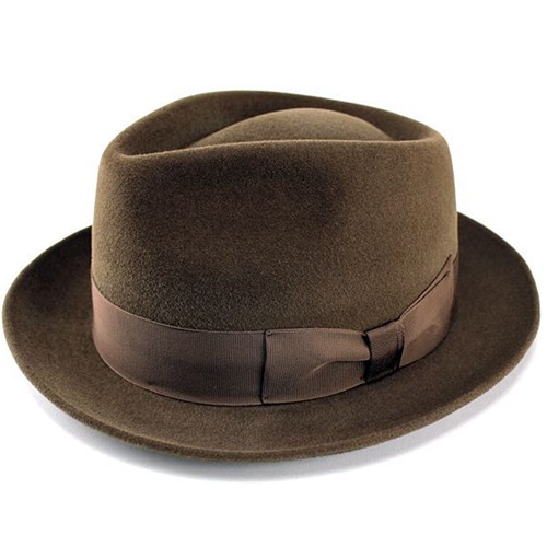 帽子　メンズ 高級フェルトハット 兎毛 帽子 中折れハット ウール 帽体 レディース 帽子 ハット ブラウン FUJI HAT フジハット