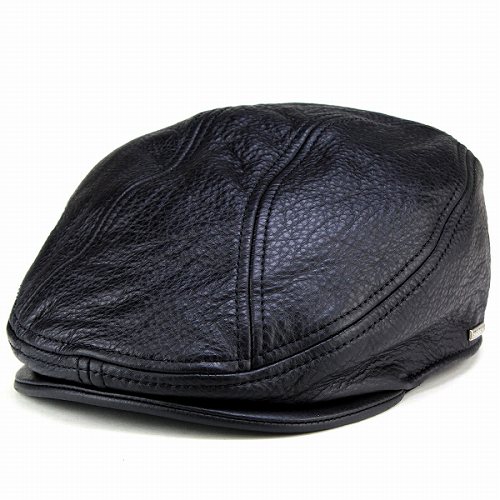 ハンチング メンズ ハンチング帽 帽子 レディース レディス 本革 レザー ユーズド感 革 ステットソン 秋冬　ブラック 黒 STETSON