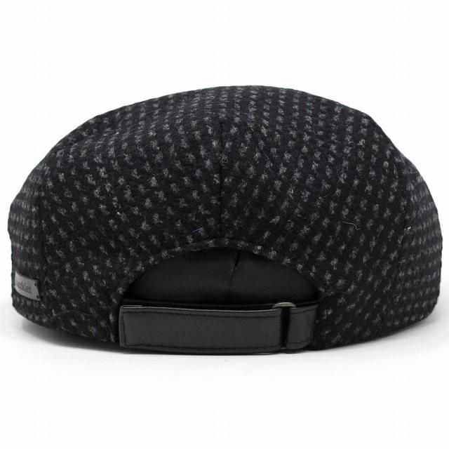 Kaszkiet ハンチング 大きいサイズ メンズ 帽子 秋冬 ウール カシュケット ヨーロッパ チェック柄 レザー 黒 1237 1型 東欧 中欧 ブランド 定番 お洒落 ブランド生地 ブラック ( クリスマス ギフト包装 ラッピング 無料 )_3