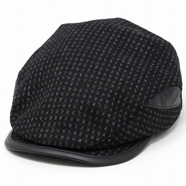 Kaszkiet ハンチング 大きいサイズ メンズ 帽子 秋冬 ウール カシュケット ヨーロッパ チェック柄 レザー 黒 1237 1型 東欧 中欧 ブランド 定番 お洒落 ブランド生地 ブラック ( クリスマス ギフト包装 ラッピング 無料 )_6