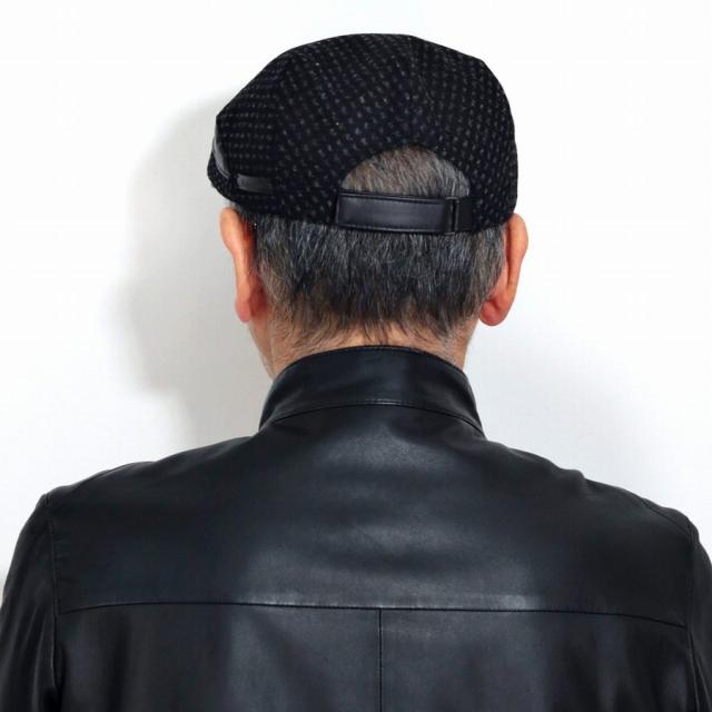 Kaszkiet ハンチング 大きいサイズ メンズ 帽子 秋冬 ウール カシュケット ヨーロッパ チェック柄 レザー 黒 1237 1型 東欧 中欧 ブランド 定番 お洒落 ブランド生地 ブラック ( クリスマス ギフト包装 ラッピング 無料 )_9