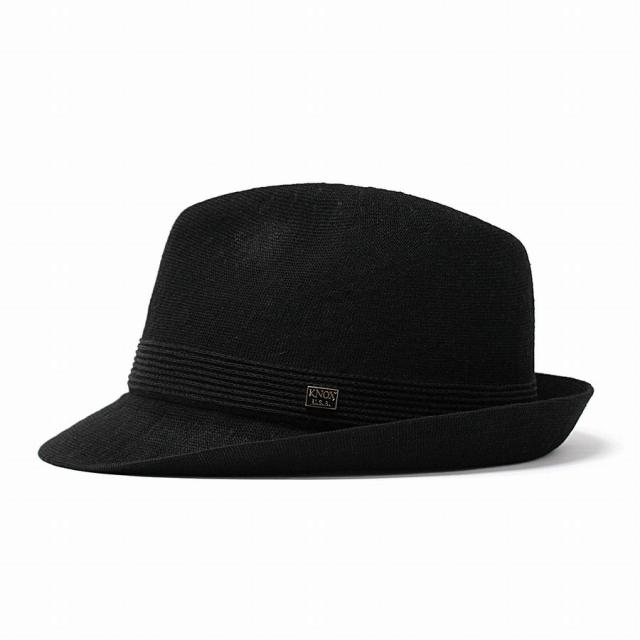 KNOX サーモニット ハット リネン ノックス 帽子 春 夏 メンズ 中折れハット 麻 通気性が良い 紳士 中折れ帽 涼しい 海外ブランド 日本製 58cm 59.5cm サイズ調整 ショートブリム 中折れ帽子 シンプル 無地 黒 ブラック 父の日 ギフト プレゼント ラッピング