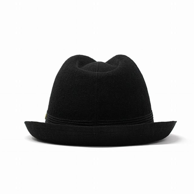KNOX サーモニット ハット リネン ノックス 帽子 春 夏 メンズ 中折れハット 麻 通気性が良い 紳士 中折れ帽 涼しい 海外ブランド 日本製 58cm 59.5cm サイズ調整 ショートブリム 中折れ帽子 シンプル 無地 黒 ブラック 父の日 ギフト プレゼント ラッピング