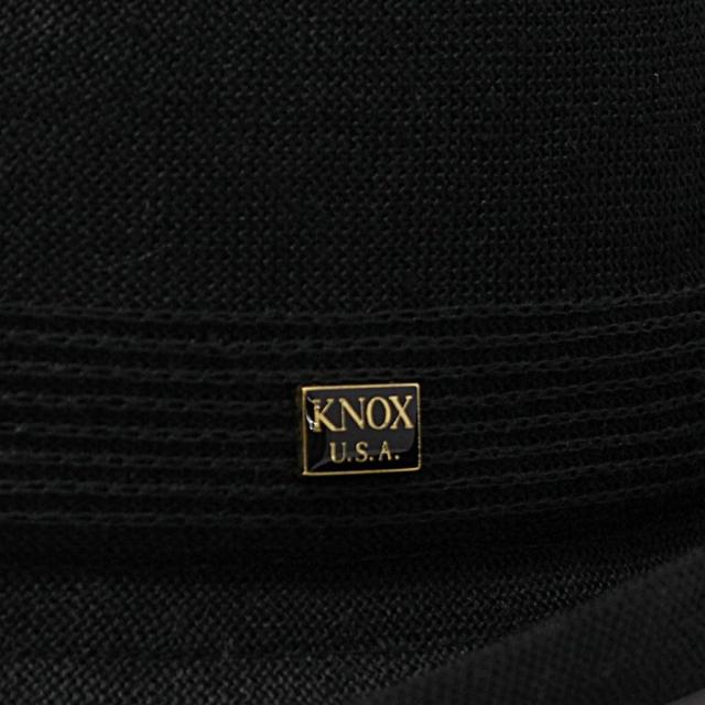 KNOX サーモニット ハット リネン ノックス 帽子 春 夏 メンズ 中折れハット 麻 通気性が良い 紳士 中折れ帽 涼しい 海外ブランド 日本製 58cm 59.5cm サイズ調整 ショートブリム 中折れ帽子 シンプル 無地 黒 ブラック 父の日 ギフト プレゼント ラッピング