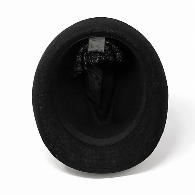 KNOX サーモニット ハット リネン ノックス 帽子 春 夏 メンズ 中折れハット 麻 通気性が良い 紳士 中折れ帽 涼しい 海外ブランド 日本製 58cm 59.5cm サイズ調整 ショートブリム 中折れ帽子 シンプル 無地 黒 ブラック 父の日 ギフト プレゼント ラッピング