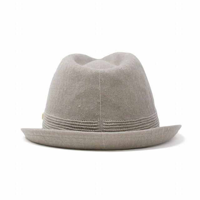 春 夏 KNOX 帽子 サーモニット リネン ハット メンズ ノックス 中折れハット 麻 通気性が良い 中折れ帽 紳士 涼しい シンプル 無地 日本製 58cm 59.5cm サイズ調整 ショートブリム 中折れ インポート グレー 父の日 ギフト プレゼント ラッピング