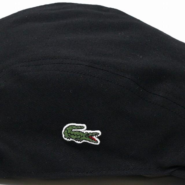 ラコステ メンズ ハンチング 黒 カツラギ 綿 帽子 日本製 オールシーズン 秋冬 LACOSTE 帽子 シンプル ユニセックス 手洗い可 春夏 無地 ハンチング帽 紳士 ブラック メール便送料無料 プレゼント ギフト ラッピング無料_4