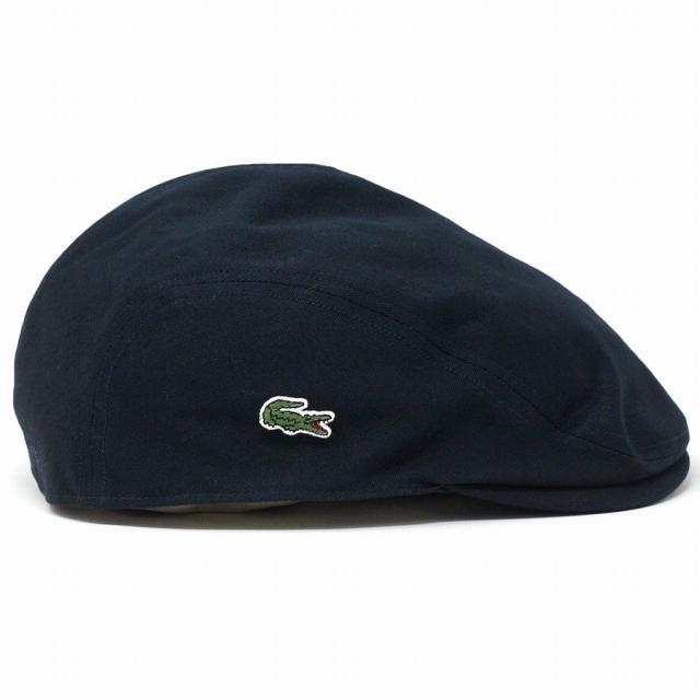 ハンチング メンズ カツラギ 綿 ラコステ 帽子 日本製 オールシーズン 秋冬 LACOSTE 帽子 紺 シンプル ユニセックス 手洗い可 春夏 無地 ハンチング帽 紳士 ネイビー メール便送料無料 プレゼント ギフト ラッピング無料_1
