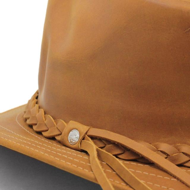 送料無料 ハット メンズ レザー 帽子 エクアドル製 高級 レザー 撥水