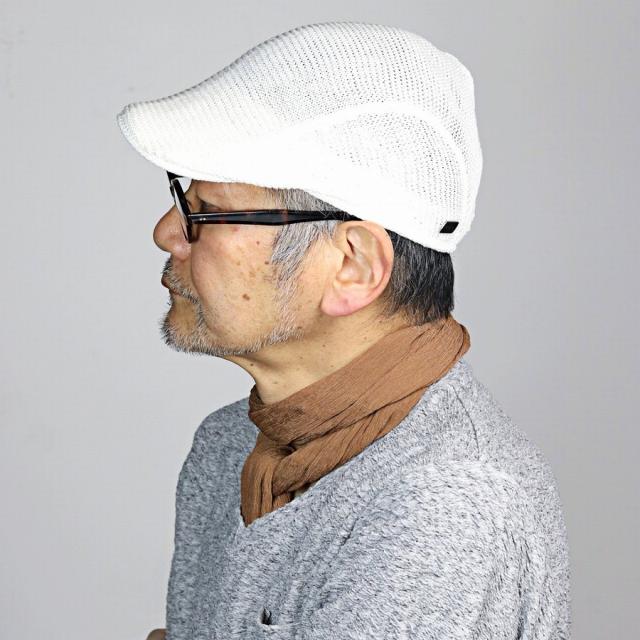 stetson ハンチング 帽子 メンズ 日本製 フリーサイズ ステットソン ハンチング帽 麻ニット 無地 シンプル STETSON アイビーキャップ 人気アイテム 紳士 春夏 カジュアル ブランドロゴプレート オフホワイト 白_8