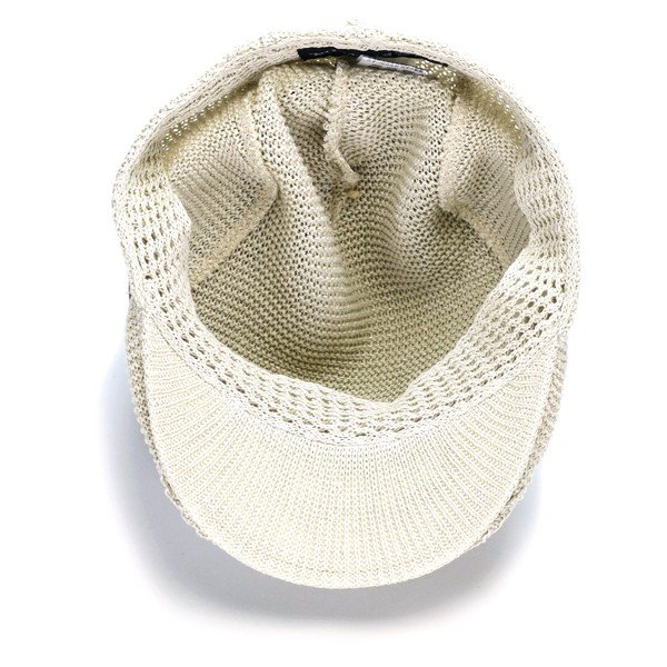 ハンチング メンズ stetson ステットソン ハンチング 無地 日本製 シンプル 麻ニット STETSON サマーニットハンチング 紳士 春夏 麻 ブランドロゴプレート 父の日 ギフト プレゼント フリーサイズ 56cm〜59cm 59cm〜62cm ライトベージュ_5