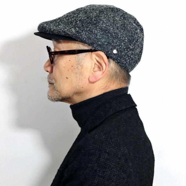 ハンチング メンズ ツイード 秋 冬 おしゃれ ミラショーン 帽子 ブークレー アイビーキャップ 紳士 ハンチング帽 クラッシック S M L LL チャコールグレー プレゼント 40代 50代 60代 男性 帽子 通販 ELEHELM_8