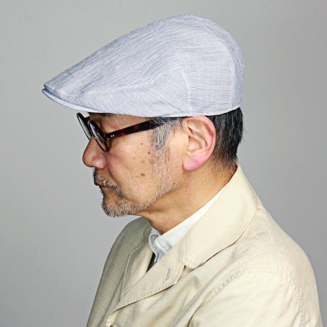 ハンチング帽 ピンストライプ マルゼ ハンチング 帽子 日本製 小千谷縮 サイズ調整付 メンズ レディース 春 夏 小さいサイズ 大きいサイズ サイズ豊富 S〜3Lまで 青 サックス 父の日 ギフト 遅れてごめんね 母の日 プレゼント ラッピング無料_7