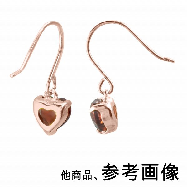 サファイア ピアス 送料無料 K10 ピンクゴールド 4mm ハートシェイプ ハートフック 両耳ペア 宅配便_1