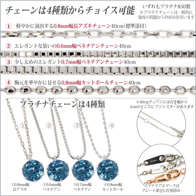 ロンドンブルートパーズ ネックレス 送料無料 Pt900 プラチナ 誕生石 ペンダント 6mm ビキニスタイル チェーン 付 宅配便_4