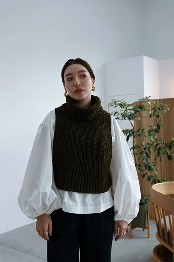 即納】CAVEZA ROSSO カベサロッソ オフタートルニットベスト CAH7526