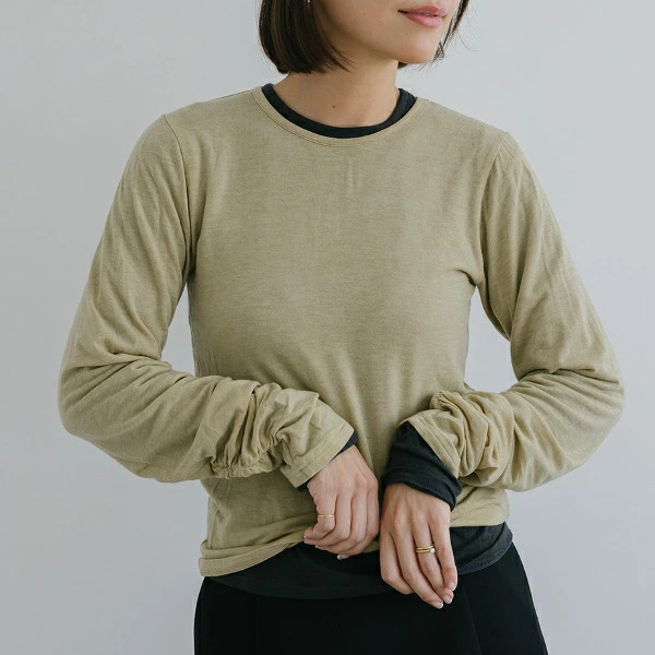 【即納】CAVEZA ROSSO カベサロッソ イヤーギャザースリーブシアートップス CAI7634　MOYAさん【2024】【AW】【2024秋冬】【2024AW】【入荷】