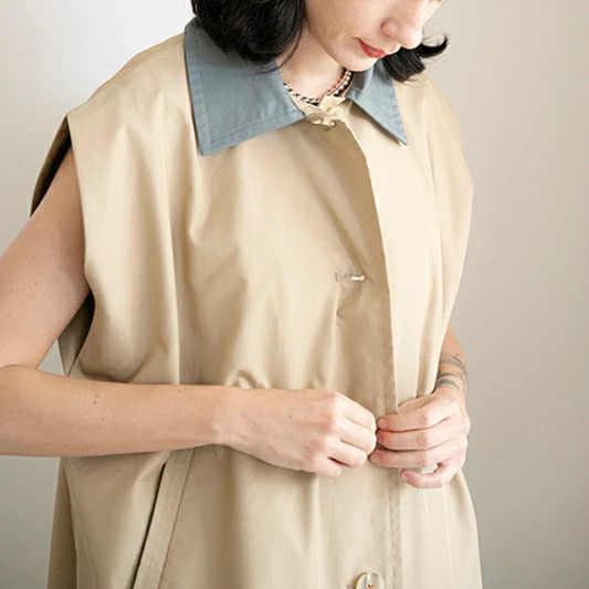 【即納】CAVEZA ROSSO カベサロッソ バイカラーステンカラージレ ベスト トップス CAI4586 【2024】 【SS】 【2024春夏】 【2024SS】 【入荷】