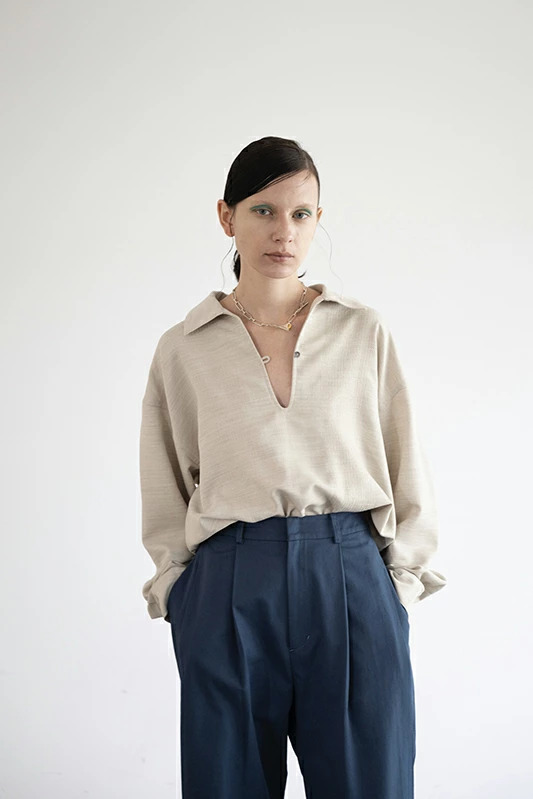 【即納】CAVEZA ROSSO カベサロッソ フロントステッチリネンライクシャツ トップス CAI4594【2024】 【SS】 【2024春夏】 【2024SS】 【入荷】 即納】CAVEZA ROSSO カベサロッソ フロントステッチリネンライクシャツ