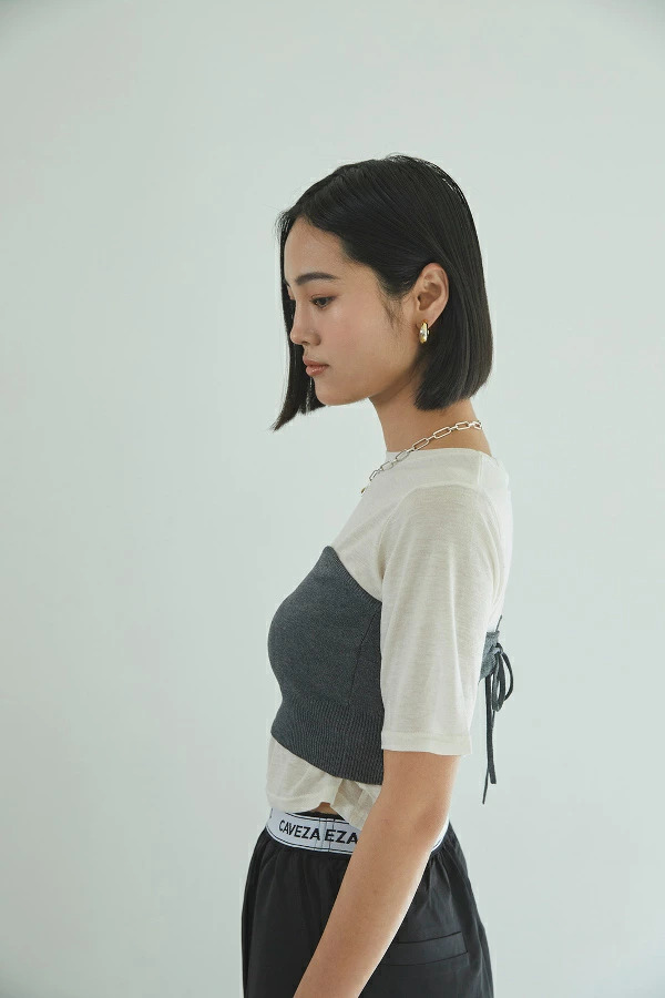 【即納】CAVEZA ROSSO カベサロッソ バックリボンニットビスチェ CAI5618【2024】 【SS】 【2024春夏】 【2024SS】 【入荷】 即納】CAVEZA ROSSO カベサロッソ バックリボンニットビスチェ CAI5618