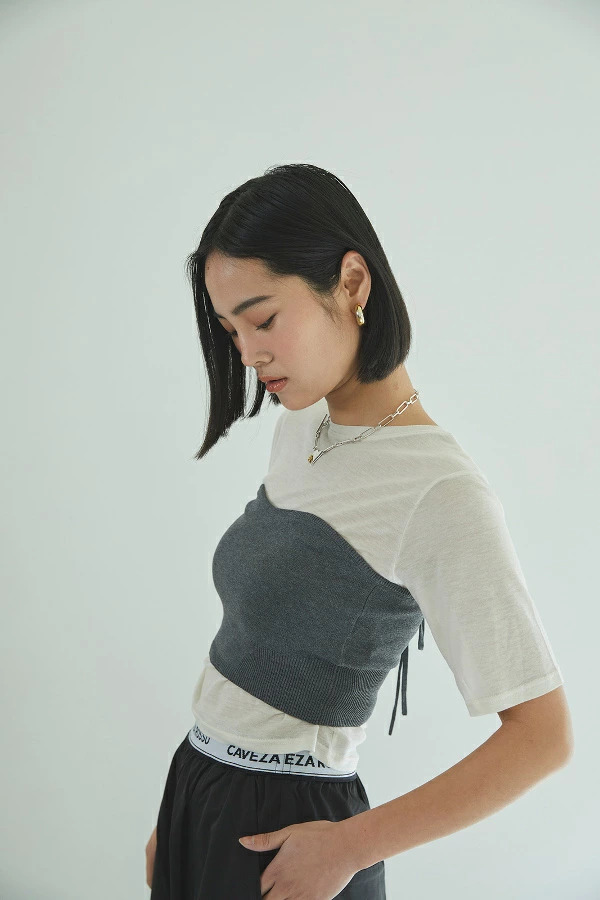 【即納】CAVEZA ROSSO カベサロッソ バックリボンニットビスチェ CAI5618【2024】 【SS】 【2024春夏】 【2024SS】 【入荷】 即納】CAVEZA ROSSO カベサロッソ バックリボンニットビスチェ CAI5618