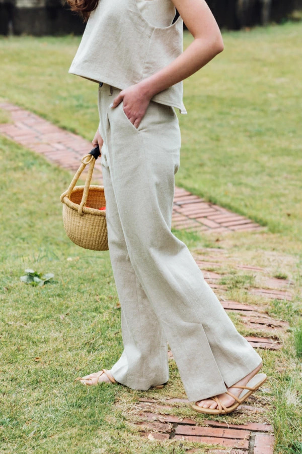 【即納】GLASSY SEA グラッシーシー WASHABLE LINEN BLEND PANTS ウォッシャブルリネンブレンドパンツ　GS23S-013【2023】【SS】【2023春夏】【2023SS】【入荷】