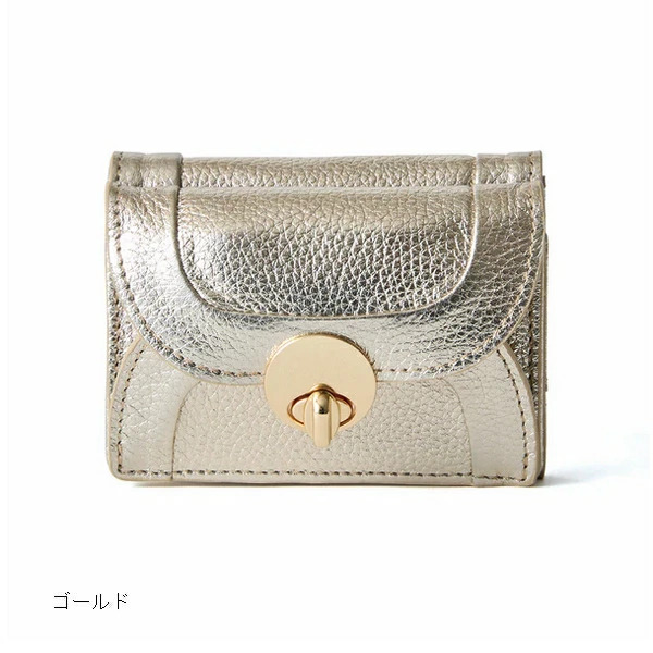 HASHIBAMI 財布 ミニウォレット ハシバミ ゴールド ラウンド