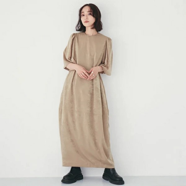 【即納】Hella ヘラ VINTAGE SATIN COCOON DRESS ヴィンテージサテンコクーンドレス h233-11 Satsuki Ito 伊藤颯希【2023】【AW】【2023