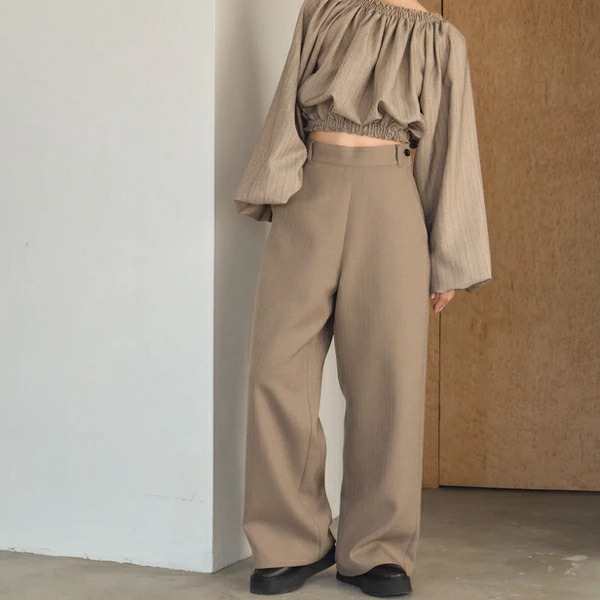 【即納】Hella ヘラ HERRINGBONE WIDE PANTS ヘリンボーンワイドパンツ h243-17【2024】【AW】【2024秋冬】【2024AW】【入荷】