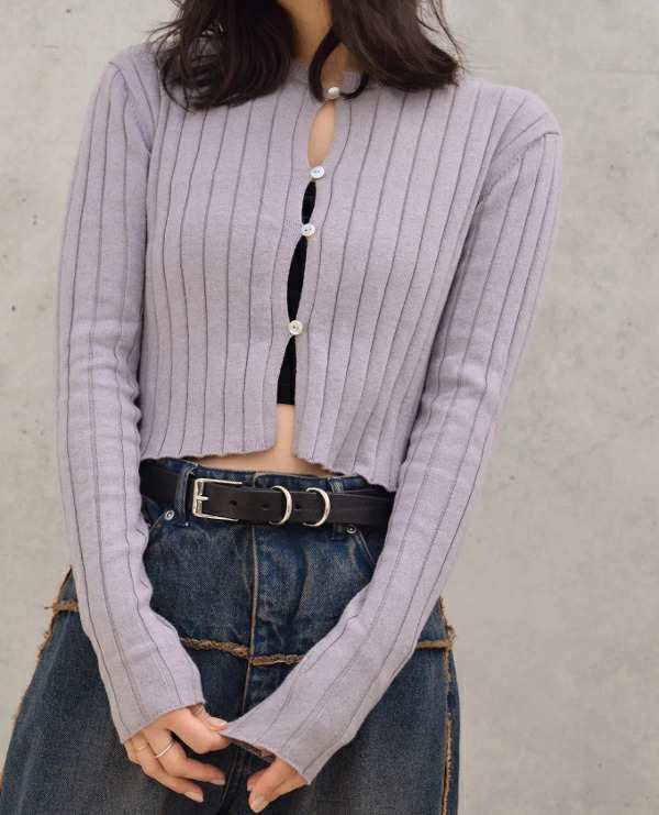 【即納】Hella ヘラ CROPPED RIB CARDIGAN クロップドリブカーディガン h243-26【2024】【AW】【2024秋冬】【2024AW】【入荷】