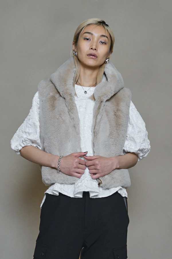 即納】Muel Chic ミュエルシック Mont Fake mouton Vest モント