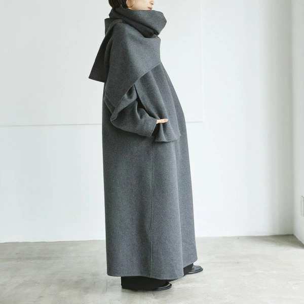 クリーニング後実物確認済TODAYFUL / Stole Wool Coat ストールウールコート