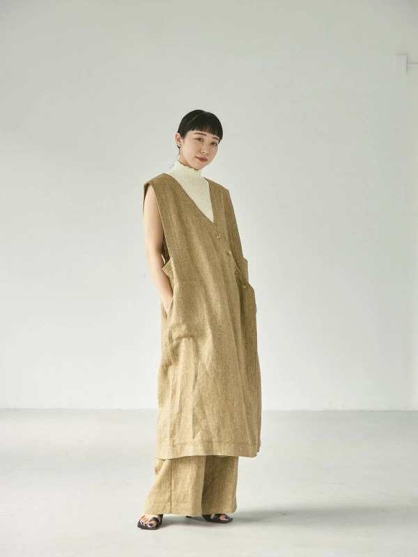 todayful Asymmetry Linen Vest リネンベスト38