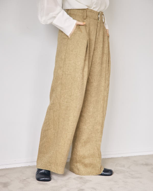 【即納】TODAYFUL トゥデイフル LIFEs ライフズ　Tuck Linen Trousers タックリネントラウザーズ 12310701  吉田怜香【2023】【SS】【2023｜au PAY マーケット