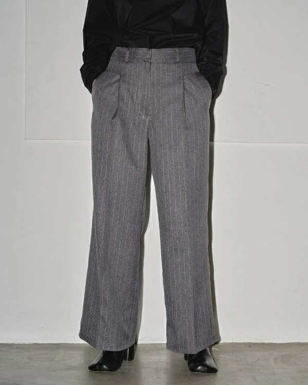 【即納】TODAYFUL トゥデイフル LIFEs ライフズ　Stripe Twill Trousers ストライプツイルトラウザーズ 12420701 吉田怜香【2024】【AW】