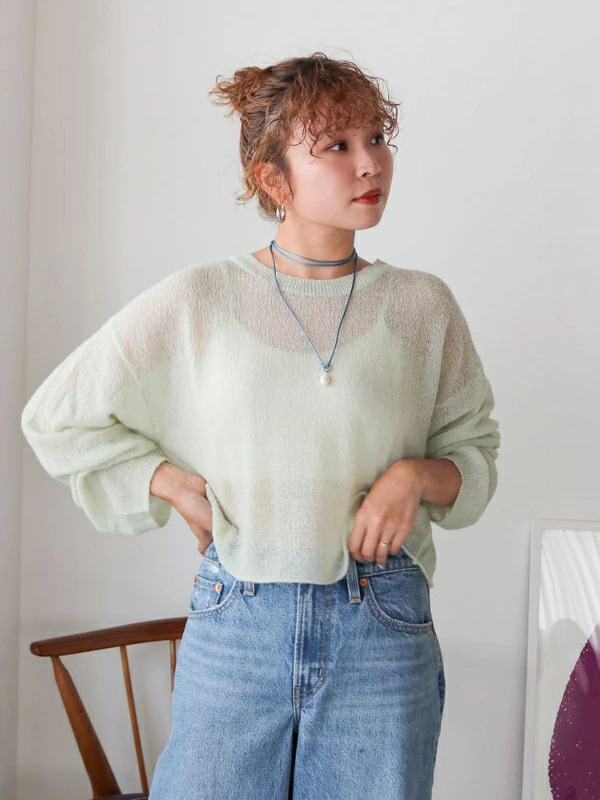 【即納】Ungrid アングリッド モヘヤ混シアーニット 112452600801【2024】【AW】【2024秋冬】【2024AW】【入荷】 即納】Ungrid アングリッド モヘヤ混シアーニット 112452600801【2024