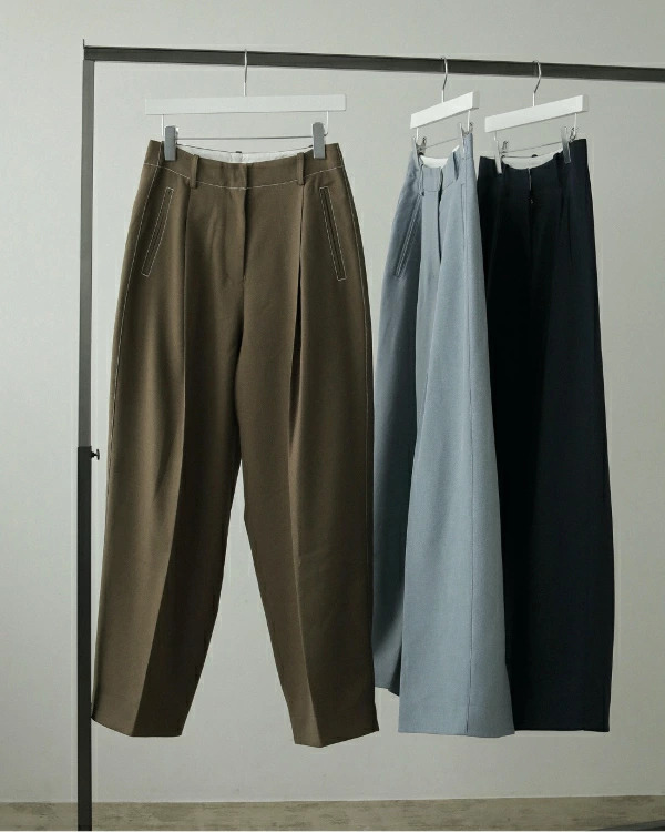 即納】anuke アンヌーク anuke Heather Tuck Pants ヘザータックパンツ