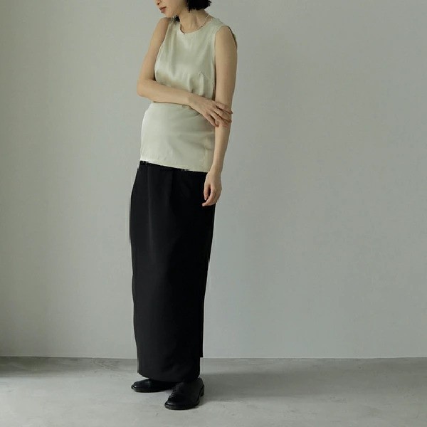 【即納】anuke アンヌーク anuke　Reha. Tuck Maxi Skirt タックマキシスカート マタニティスカート72410801 船曳ひろみ【2024】【AW】【