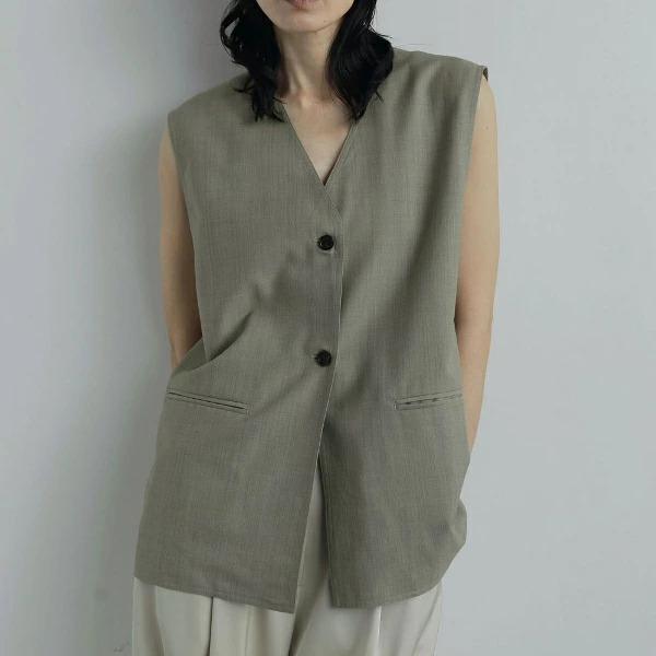 【即納】anuke アンヌーク anuke　Vneck Stitch Vest Vネックステッチベスト 62520112 船曳ひろみ【2025】【AW】【2025夏秋】【2025AW】【入荷】