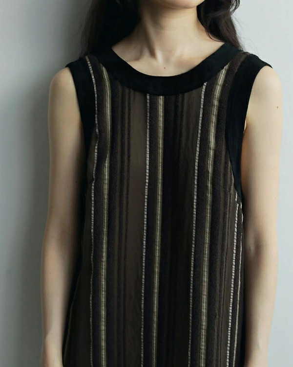 即納】anuke アンヌーク anuke Sheer Stripe Onepiece シアー