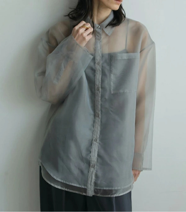 【即納】anuke アンヌーク anuke　Sheer Layered Shirts シアーレイヤードシャツ 62520419 船曳ひろみ【2025】【AW】【2025夏秋】【2025AW】【入荷】