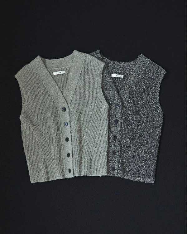 即納】anuke アンヌーク anuke Curlyarn Knit Vest カーリーヤーン
