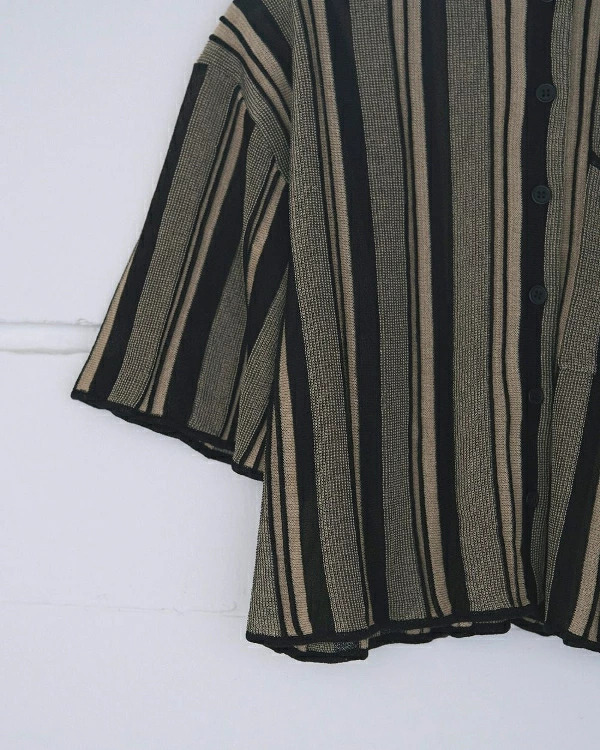 即納】anuke アンヌーク anuke Stripe Knit Shirts ストライプニット