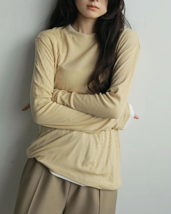 【即納】anuke アンヌーク anuke　Layered Sheer Long T-shirts レイヤードシアーロングTシャツ 62520617 船曳ひろみ【2025】【AW】【2025夏秋】【2025AW】【入荷】