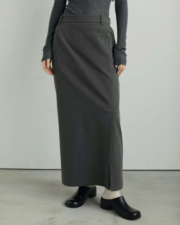 【即納】anuke アンヌーク anuke　Heather Stretch Middleskirt ヘザーストレッチミドルスカート 62520801 船曳ひろみ【2025】【AW】【2025夏秋】【2025AW】【入荷】