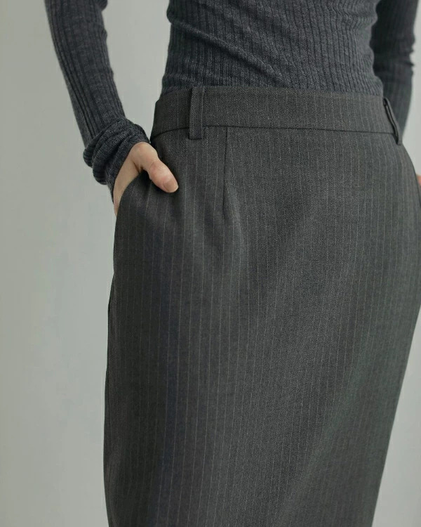 即納】anuke アンヌーク anuke Heather Stretch Middleskirt ヘザー