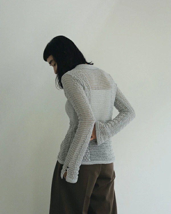 即納】anuke アンヌーク anuke Mix Knit Shirts ミックスニットシャツ