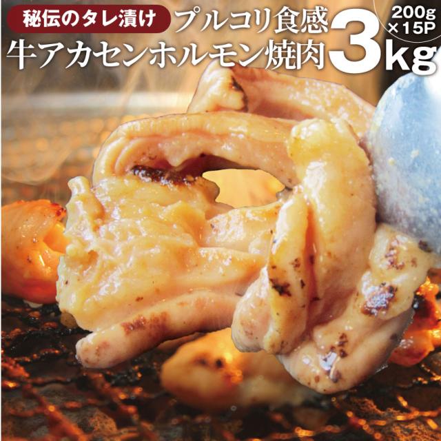 タレ漬け牛アカセン（ギアラ）3kg（200g×15袋） 焼肉用 焼くだけ バーベキュー BBQ  肉 タレ 秘伝 焼肉 やきにく アウトドア お家焼肉 レジャー 冷凍 送料無料 キャンプ キャンプ飯 ＊当日発送対象 お肉の しゃぶまる agesugi_sguの通販は 7,285円