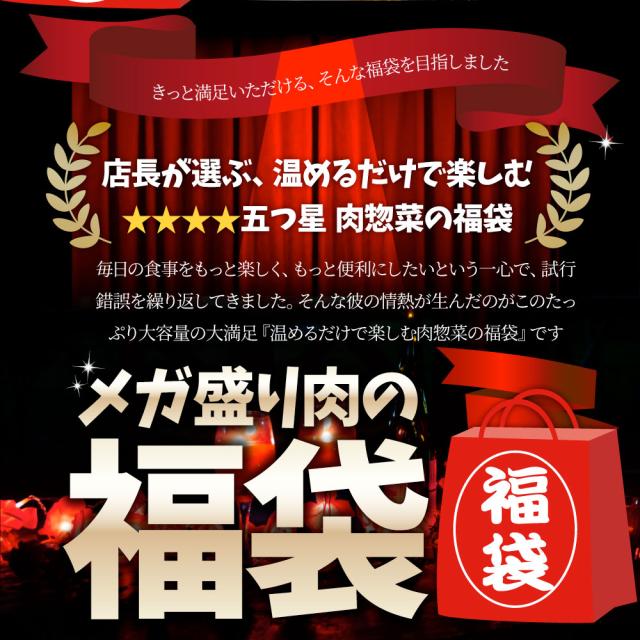 肉の福袋 5種 メガ盛り切り 2.2kg 大収容能力 ハンバーグ メンチカツ 肉団子 唐揚げ 腸詰め 惣菜 売れ筋  お肉の しゃぶまる